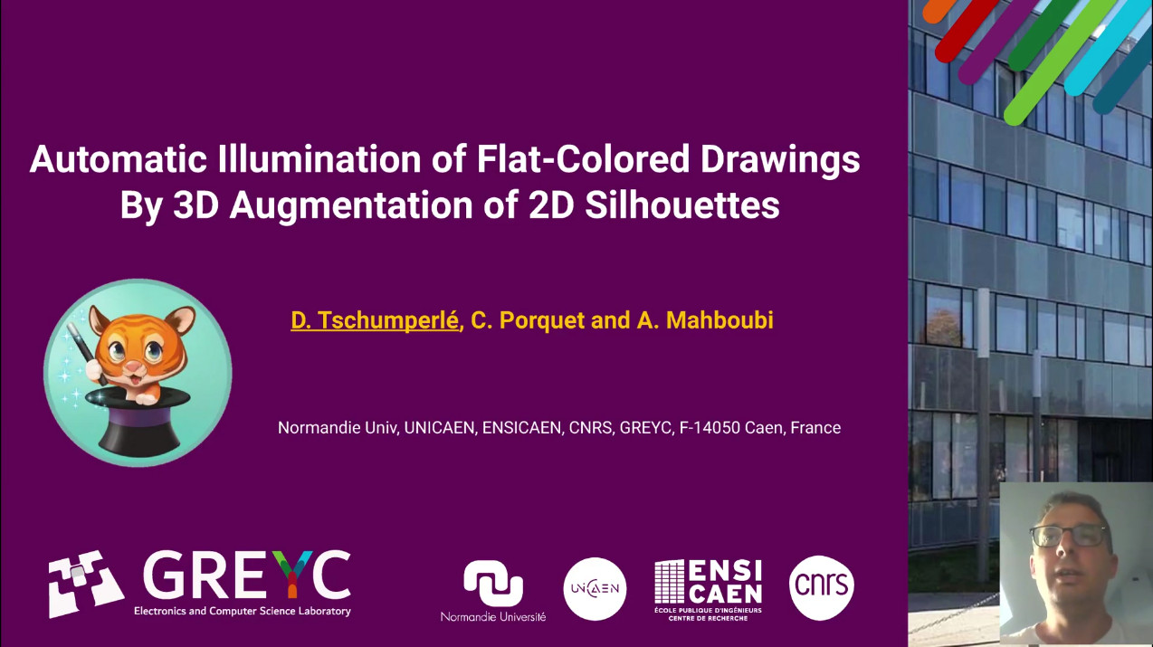 Automatic Illumination of Flat-Colored Drawings By 3D Augmentation of 2D Silhouette